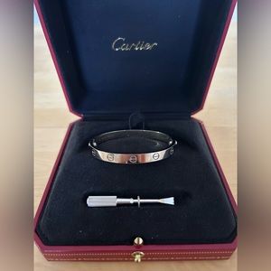 Cartier Love Bracelet White Gold Size 16